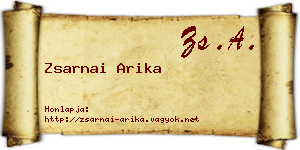 Zsarnai Arika névjegykártya